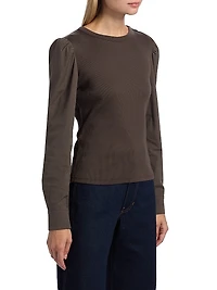 Fersia Mixed-Media Long-Sleeve Top