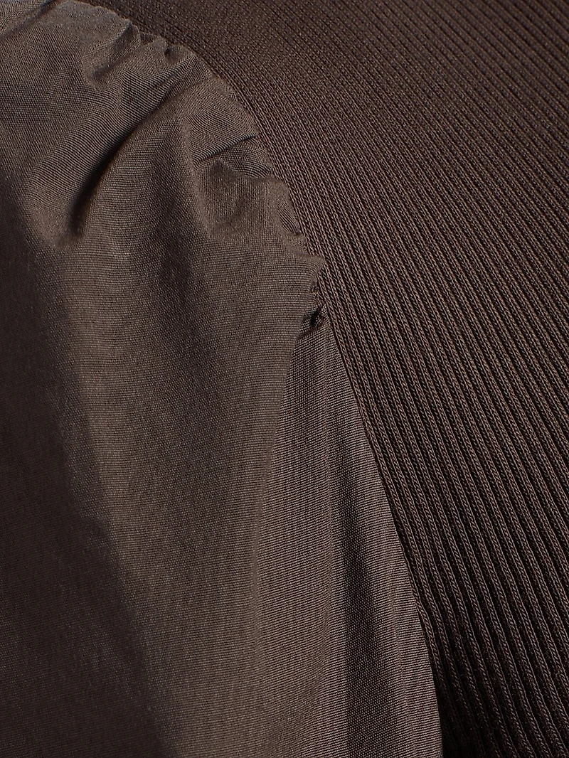 Fersia Mixed-Media Long-Sleeve Top