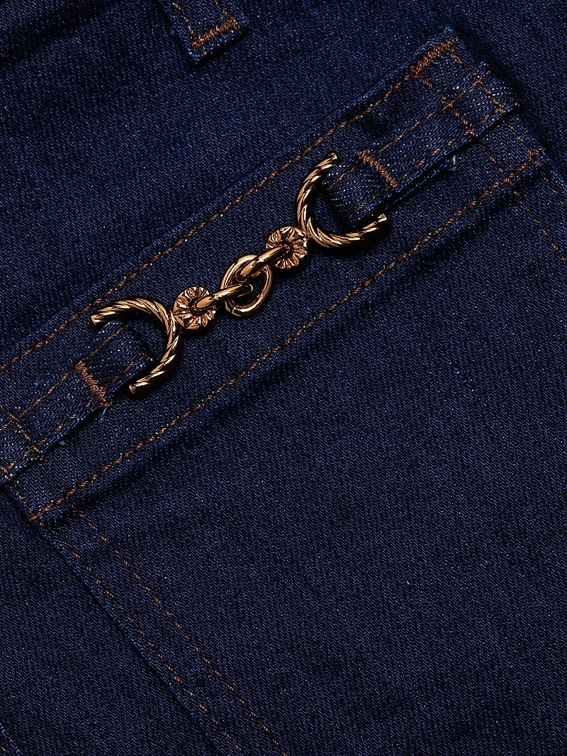Beverly Chain-Detail High-Rise Flare Jeans