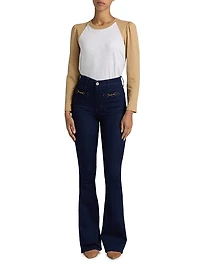 Beverly Chain-Detail High-Rise Flare Jeans