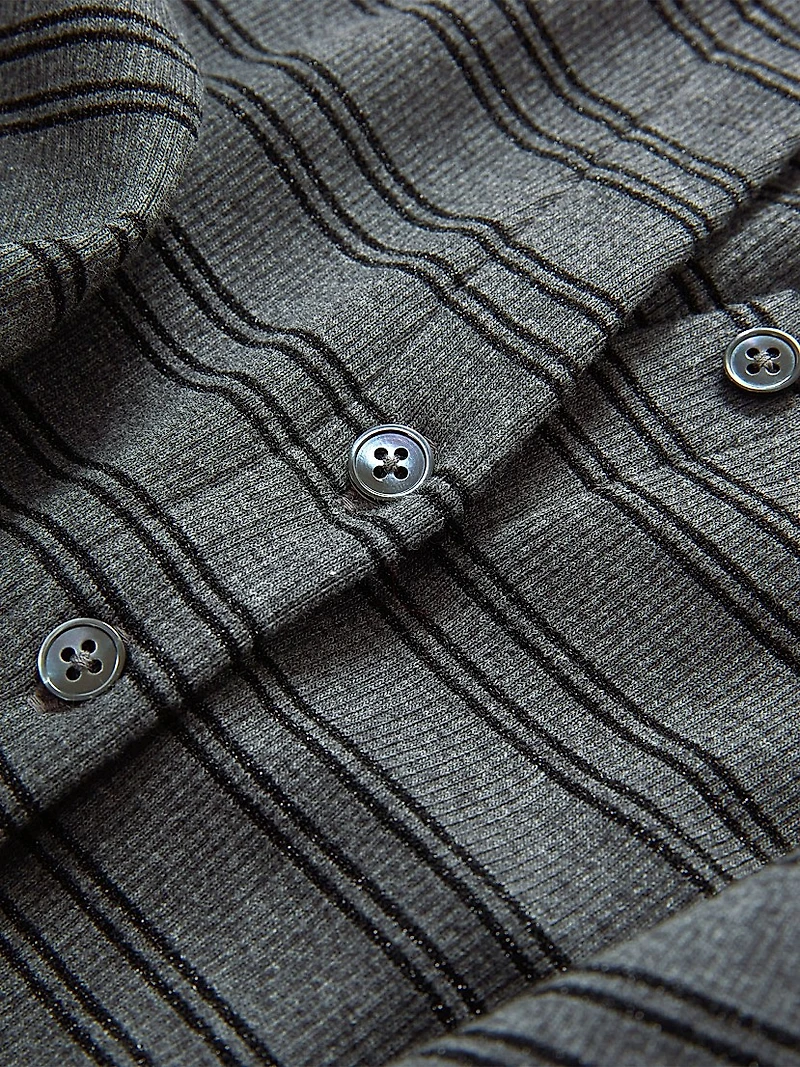 Dilia Striped Button-Front Top