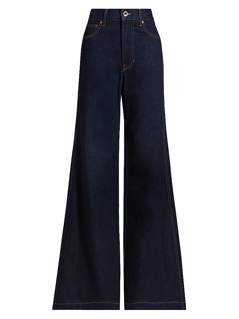 Kasey Mid-Rise Wide-Leg Jeans