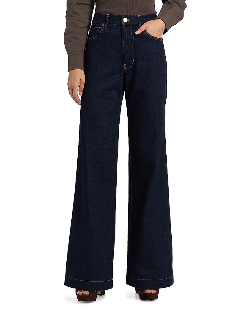 Kasey Mid-Rise Wide-Leg Jeans