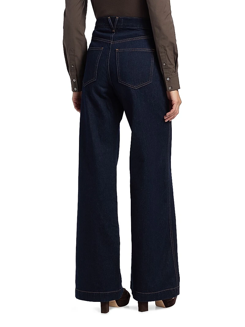 Kasey Mid-Rise Wide-Leg Jeans