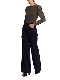 Kasey Mid-Rise Wide-Leg Jeans