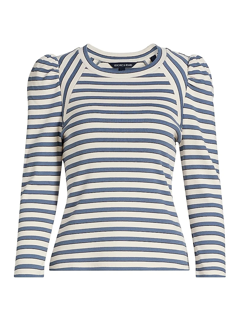 Delano Striped Stretch Cotton Top