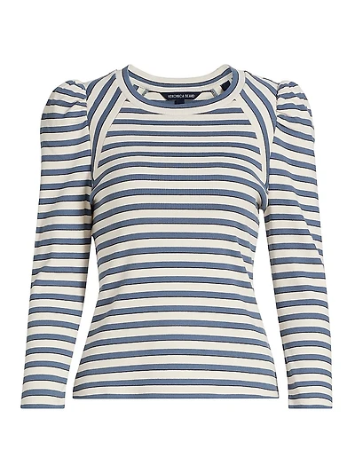 Delano Striped Stretch Cotton Top