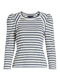 Delano Striped Stretch Cotton Top