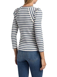 Delano Striped Stretch Cotton Top
