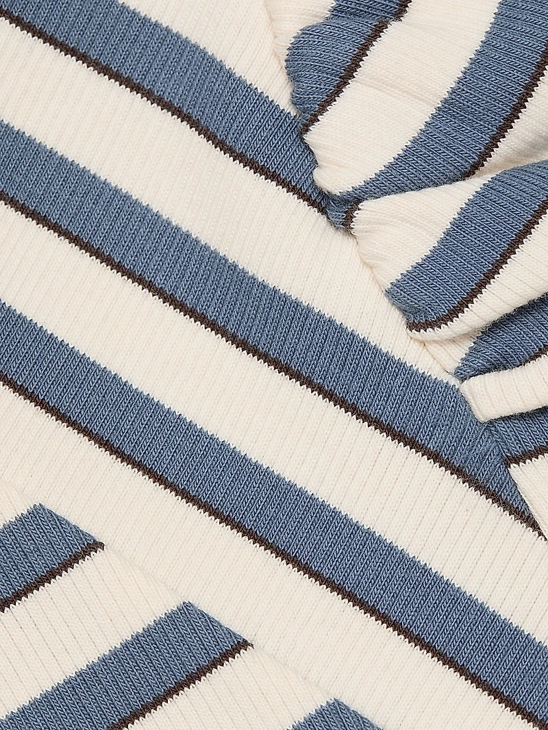Delano Striped Stretch Cotton Top