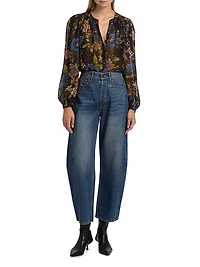Ryder Saddle Barrel-Leg Jeans