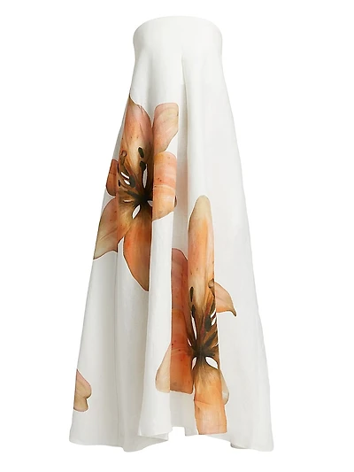 Parisa Bandeau Linen A-Line Maxi Dress