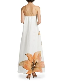 Parisa Bandeau Linen A-Line Maxi Dress