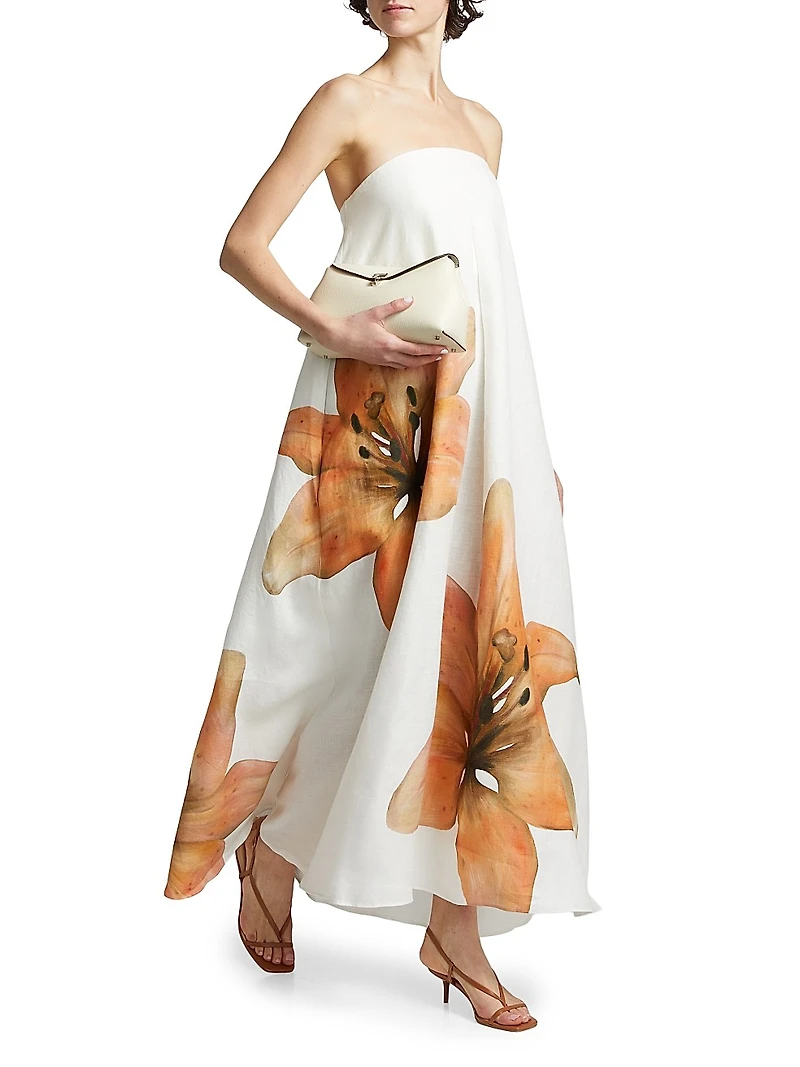 Parisa Bandeau Linen A-Line Maxi Dress