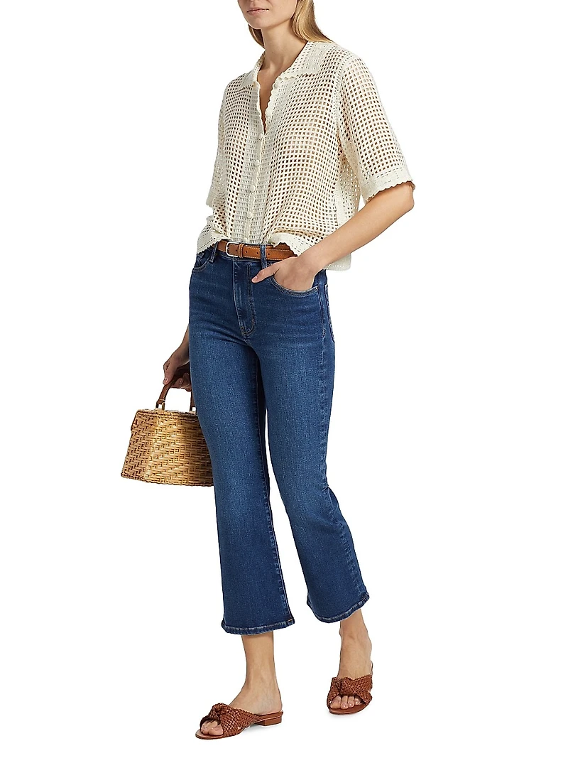 The Reboot Crop High-Rise Stretch Flared Jeans