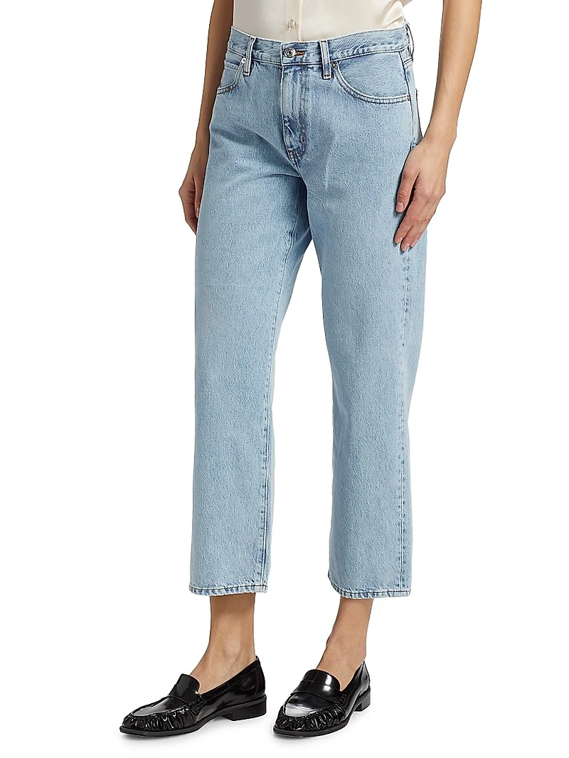 The Hang Mid-Rise Cropped Straight-Leg Jeans