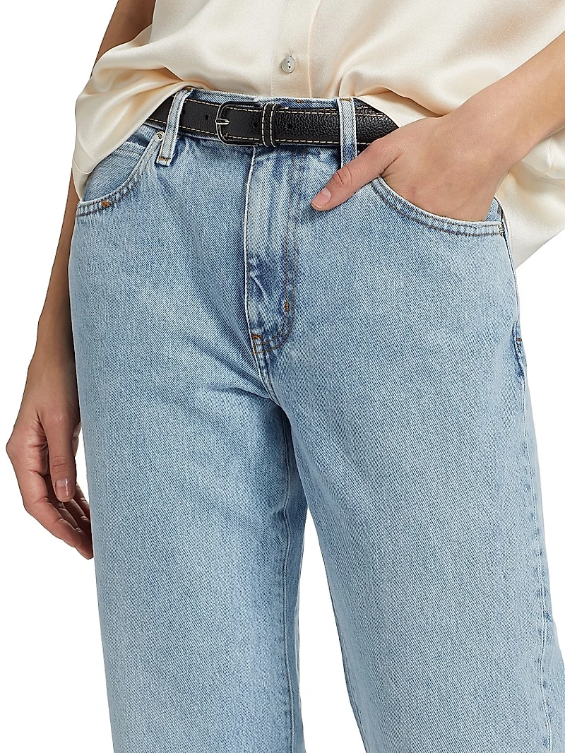The Hang Mid-Rise Cropped Straight-Leg Jeans