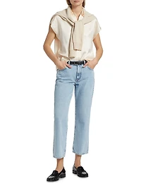 The Hang Mid-Rise Cropped Straight-Leg Jeans