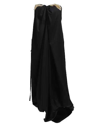 Strapless Cotton Tube Maxi Dress