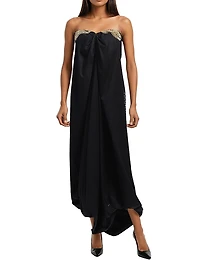 Strapless Cotton Tube Maxi Dress