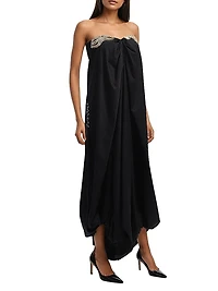 Strapless Cotton Tube Maxi Dress