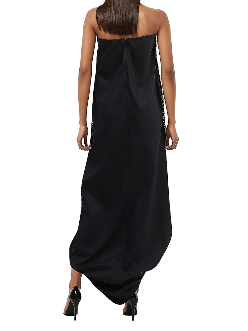 Strapless Cotton Tube Maxi Dress