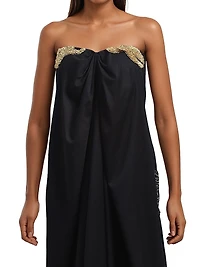 Strapless Cotton Tube Maxi Dress