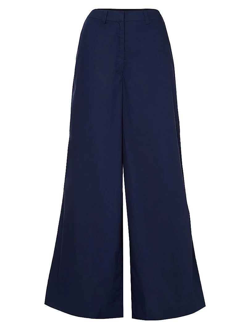 Cotton Wide-Leg Trousers