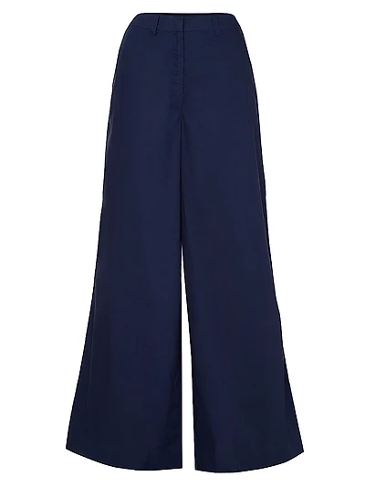 Cotton Wide-Leg Trousers
