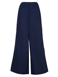 Cotton Wide-Leg Trousers