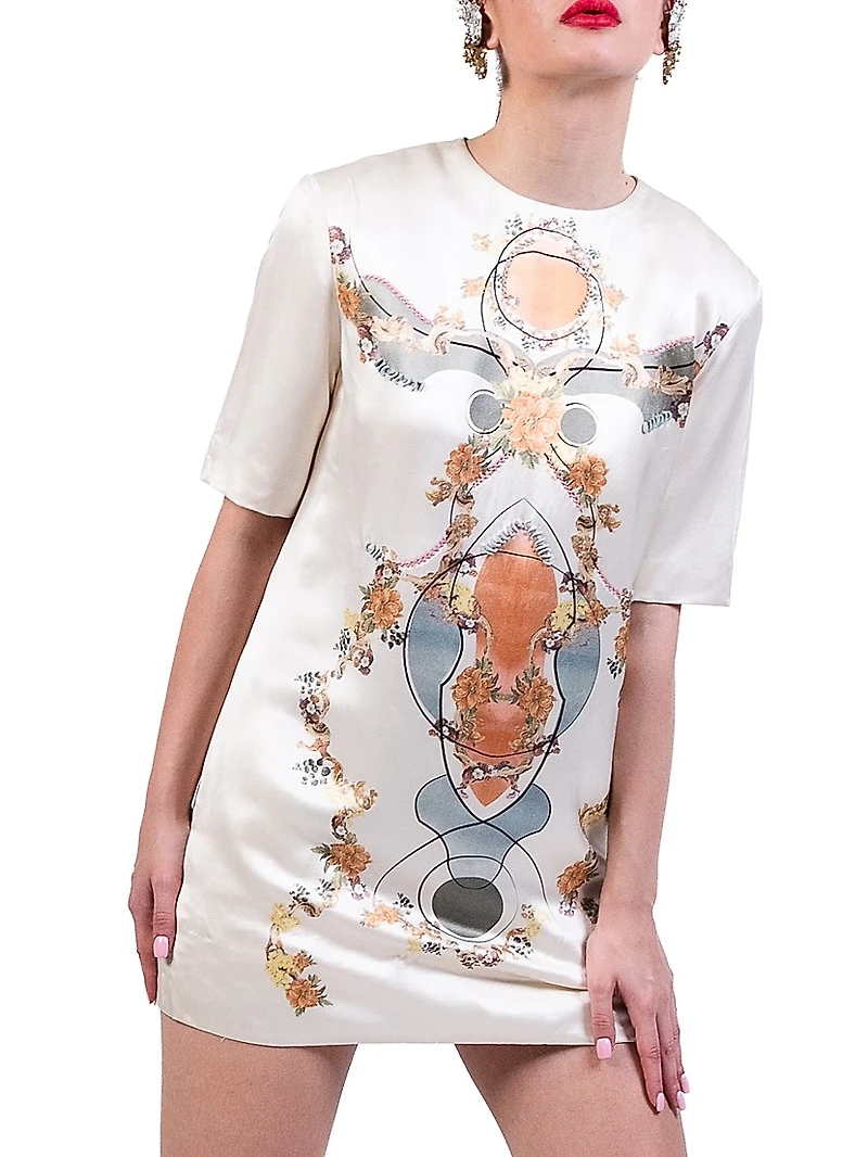 Floral Silk Minidress