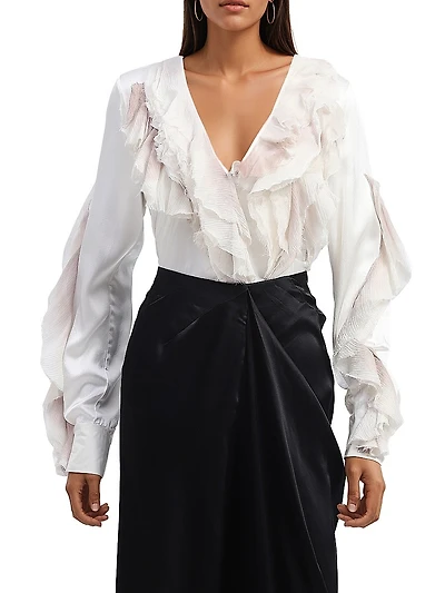 Ruffled Silk Shirt