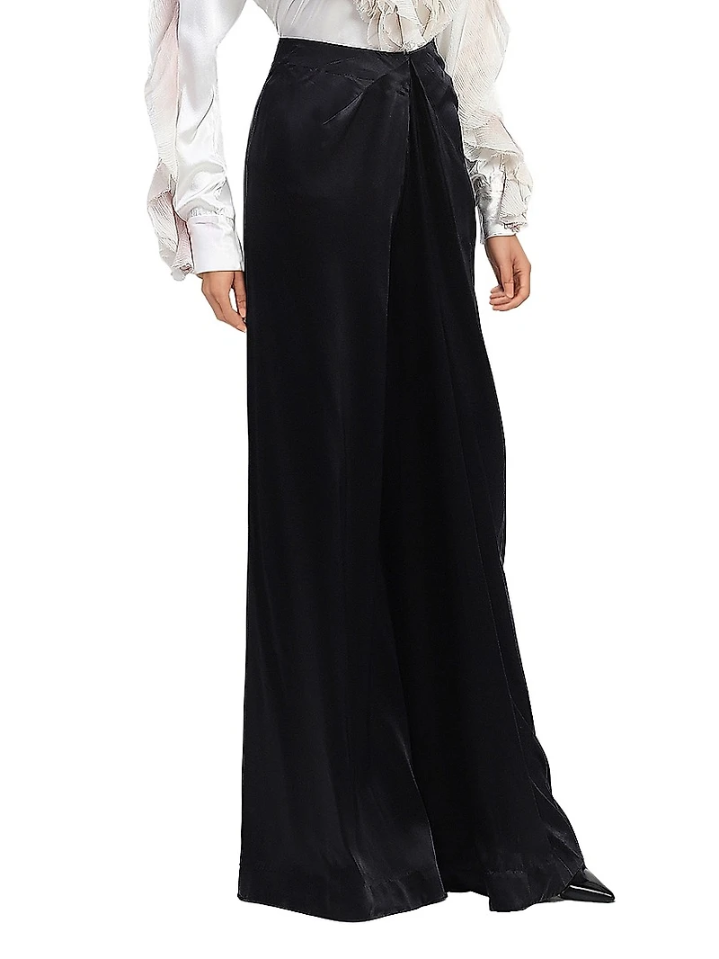 Draped Silk Trousers