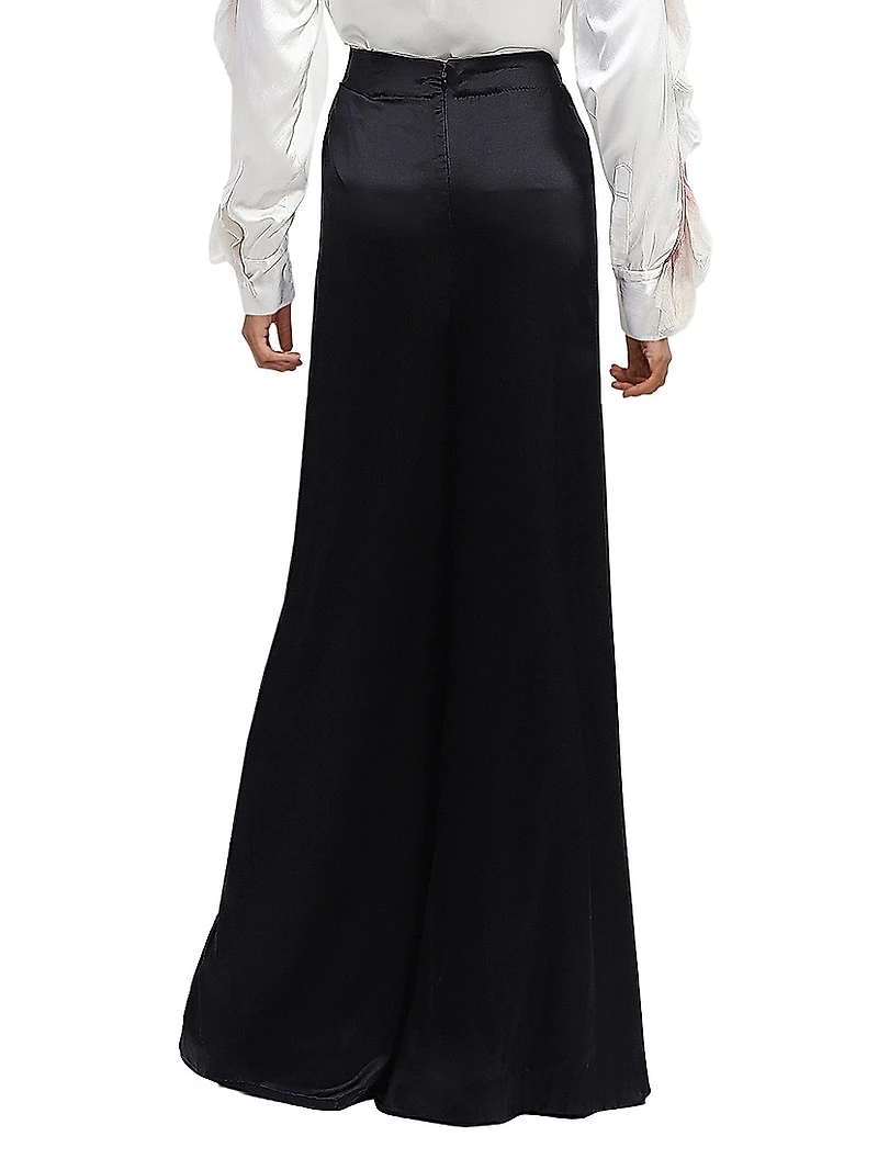 Draped Silk Trousers