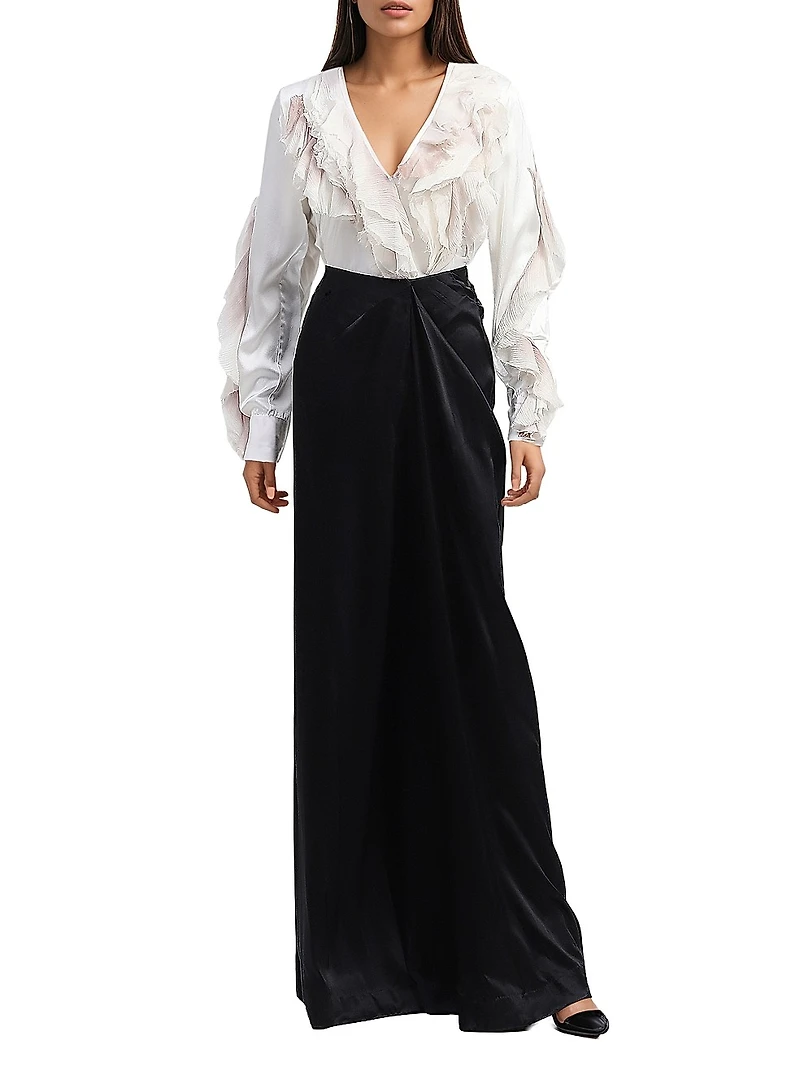 Draped Silk Trousers