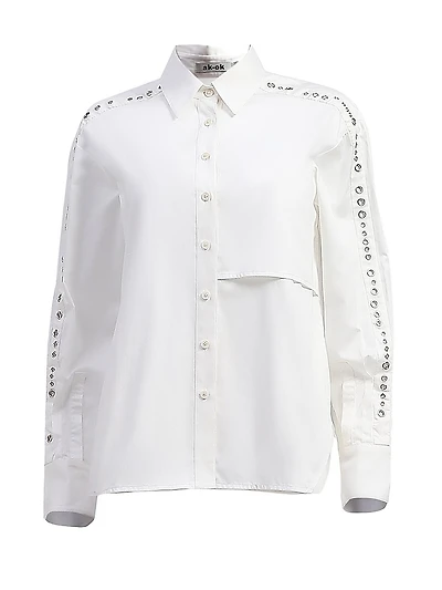 Grommet Cotton Shirt