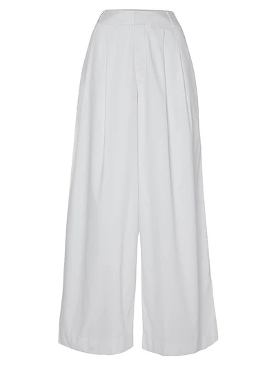 Pleated-Front Cotton Trousers