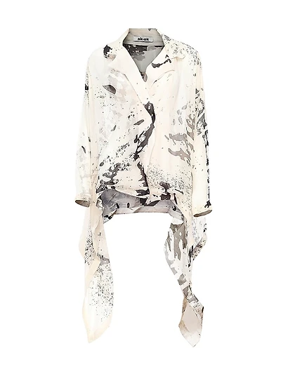 Printed Silk Panel Shirt