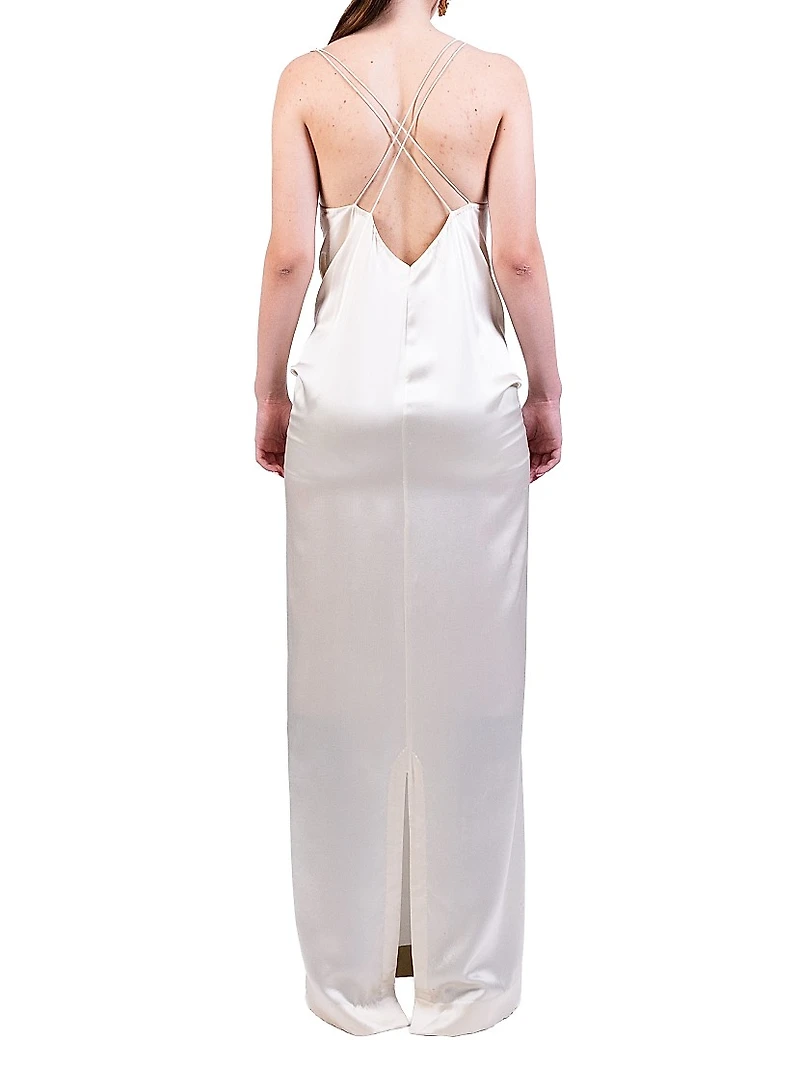 Embellished Embroidered Silk Maxi Dress