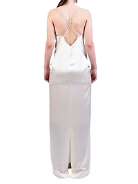 Embellished Embroidered Silk Maxi Dress