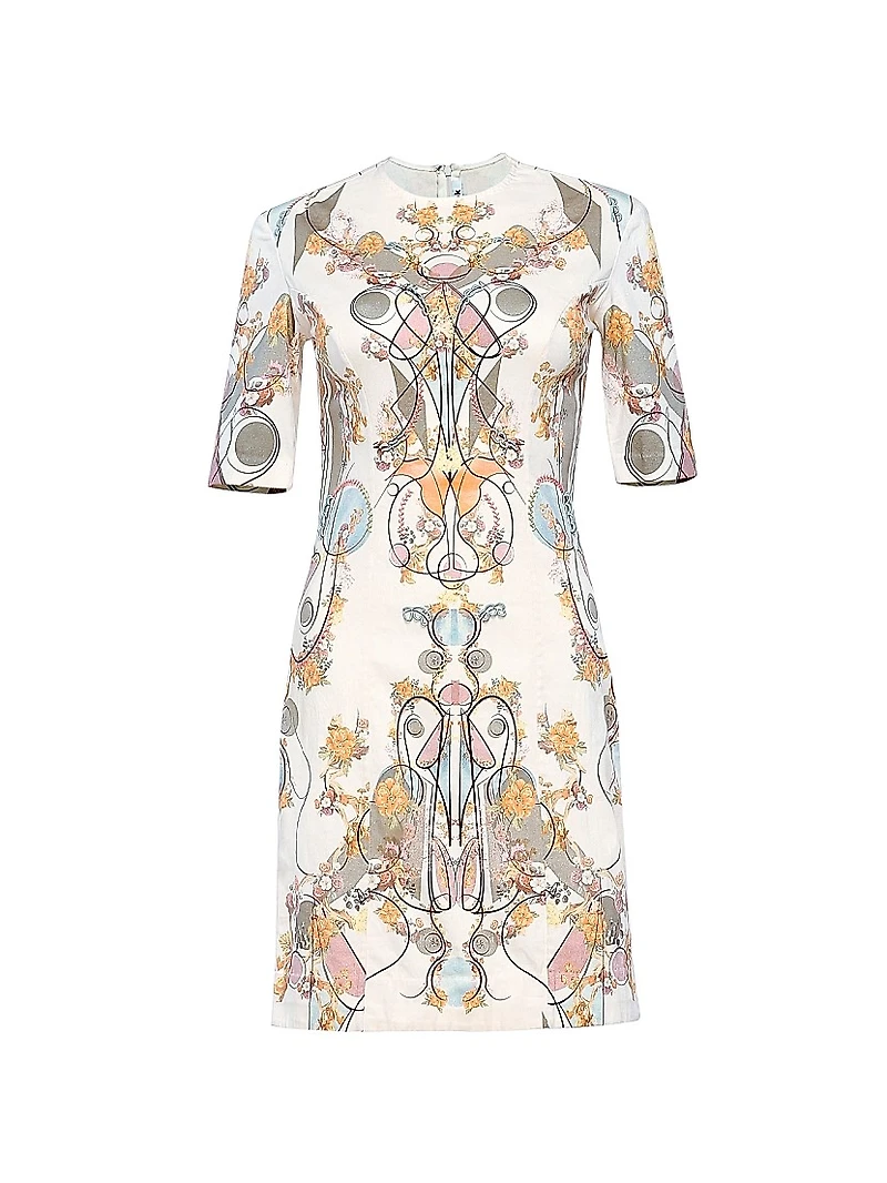 Printed Stretch-Cotton Minidress