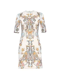 Printed Stretch-Cotton Minidress