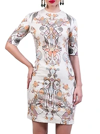 Printed Stretch-Cotton Minidress