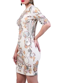 Printed Stretch-Cotton Minidress