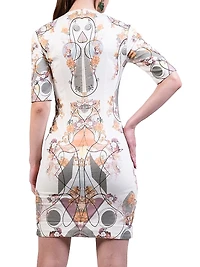 Printed Stretch-Cotton Minidress
