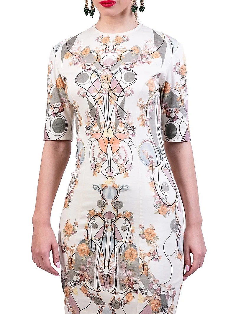 Printed Stretch-Cotton Minidress