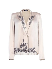Embroidered Silk Blazer