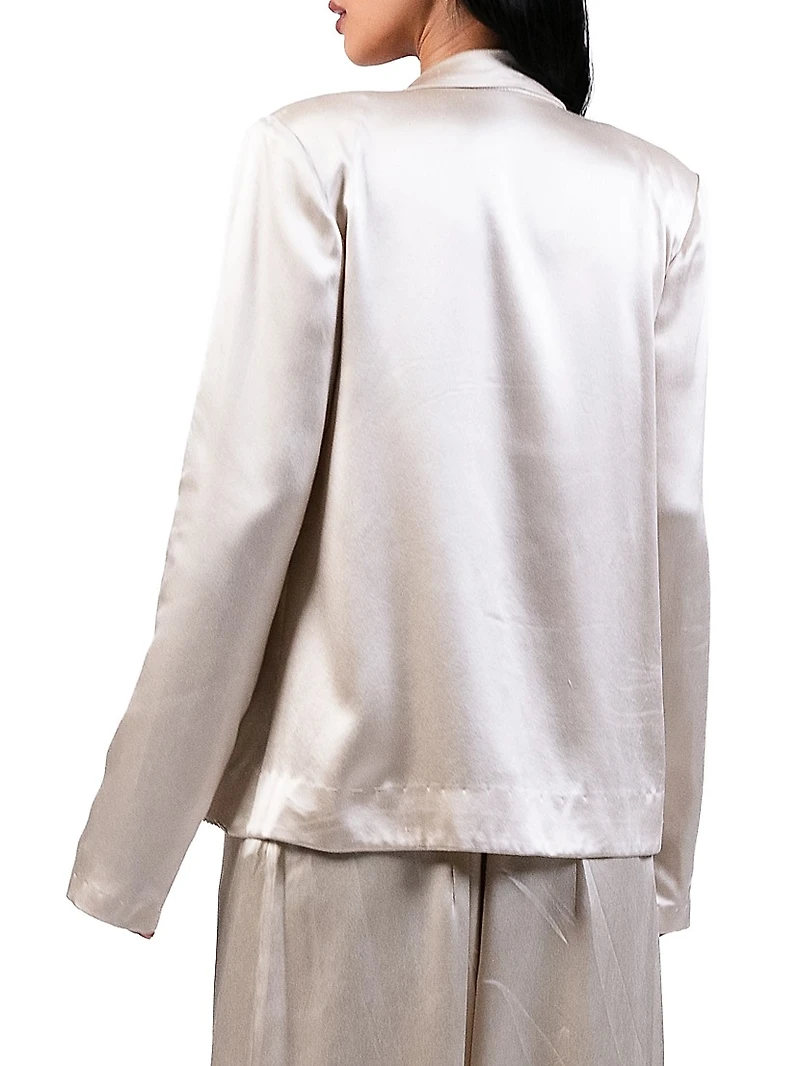 Embroidered Silk Blazer