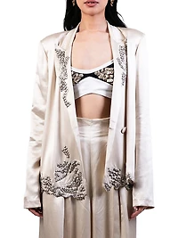 Embroidered Silk Blazer