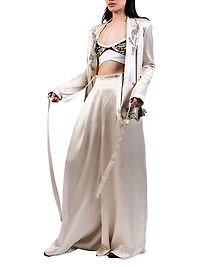 Embroidered Silk Blazer